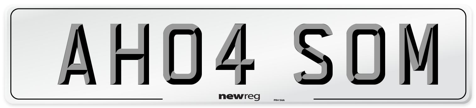 AH04 SOM Number Plate from New Reg